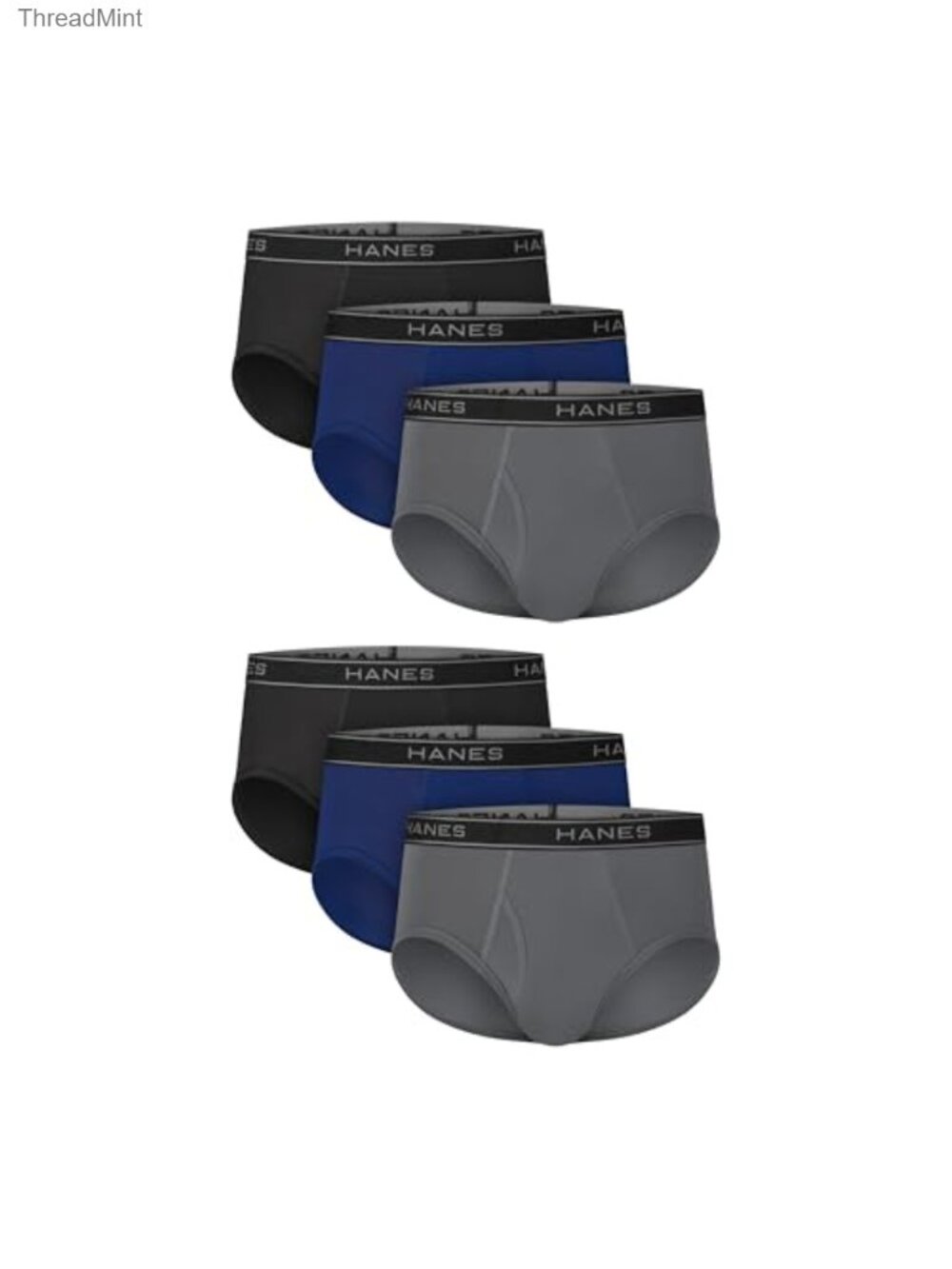 6-Pack Men's Stretch Briefs Moisture Wicking Tag-Free Underwear